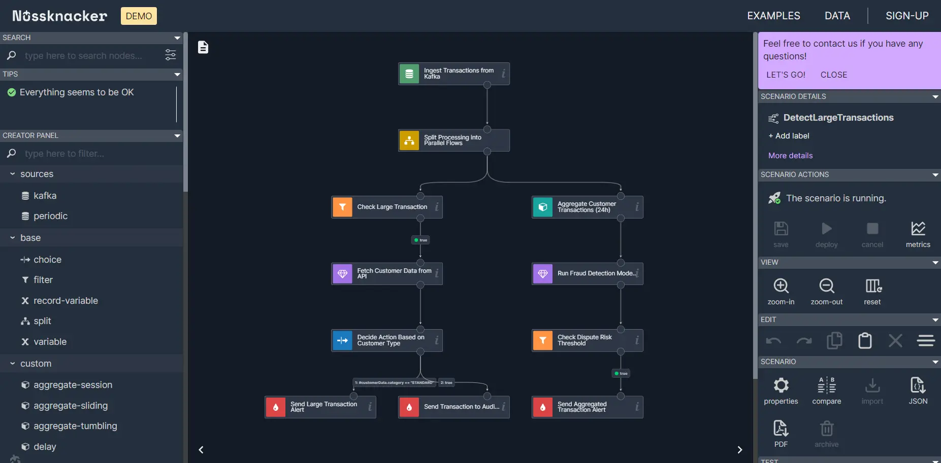 Fraud detection solution with machine learning inference using Apache Flink and integrated real-time analytics